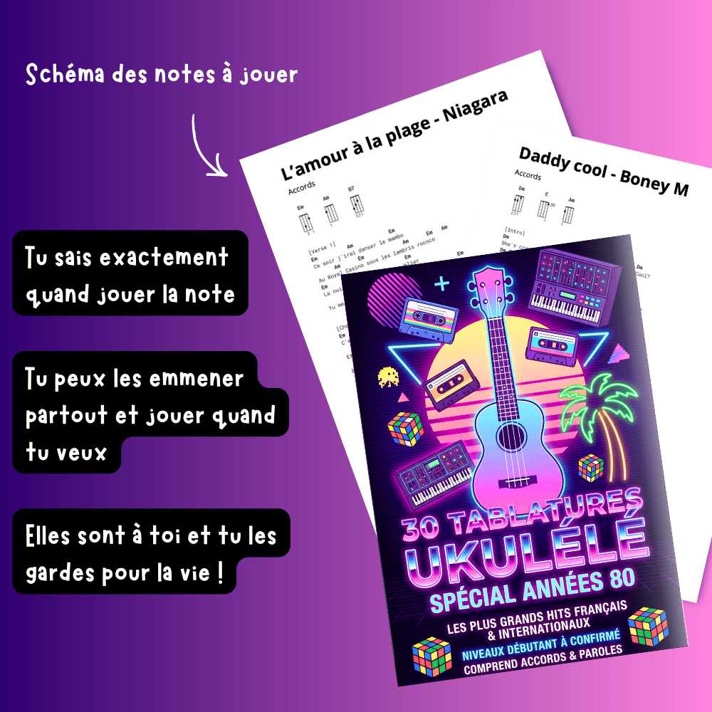 30 tablatures Ukulélé spécial Années 80