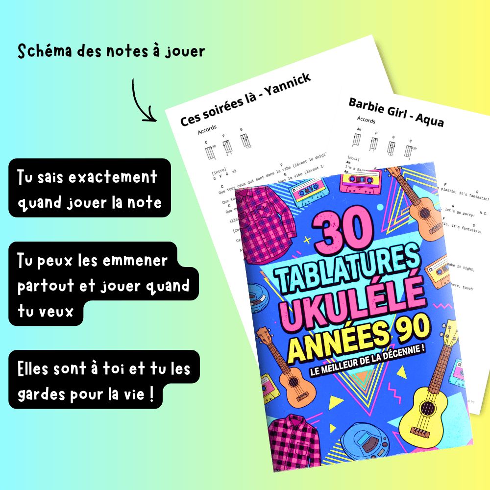 30 tablatures Ukulélé spécial Années 90