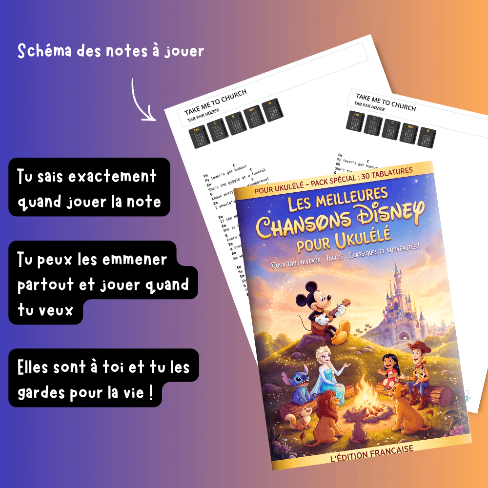 30 tablatures Ukulélé spécial Disney (pour débutants)